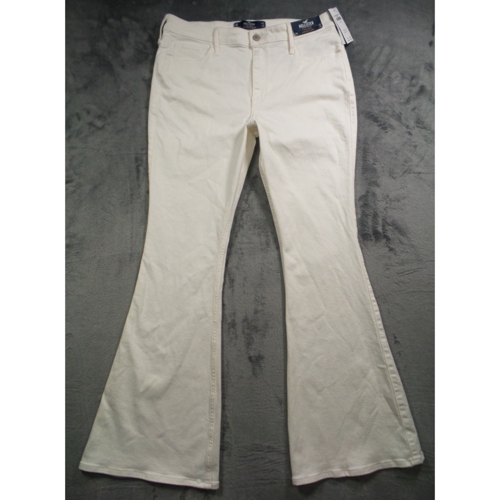 Hollister Jeans Womens‎ Size 13R White Denim High Rise Vintage Flare Stretch NWT